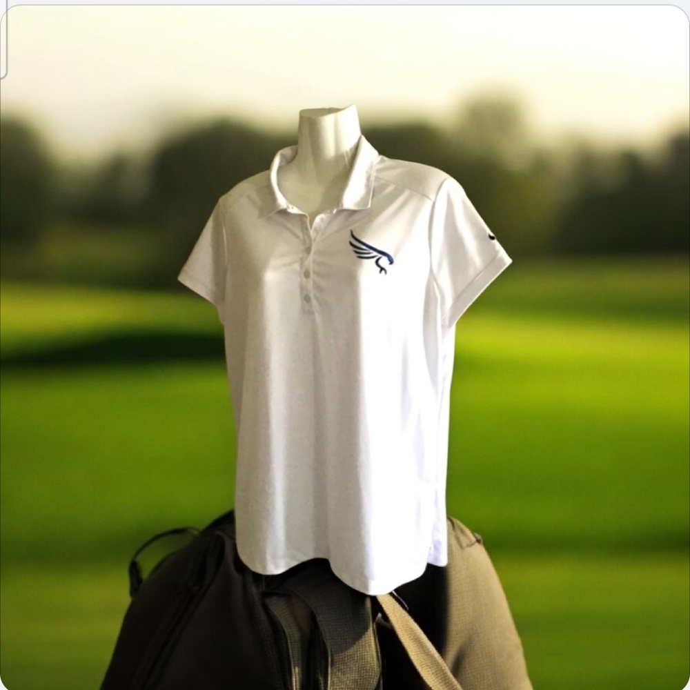 Nike Golf ⛳️ dri-fit size XL white&blue short sleeve quick dry moisture …